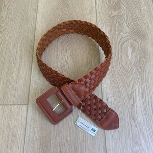 Most Wanted 90s Fashion Wide Braided Tan Leather Belt NEW